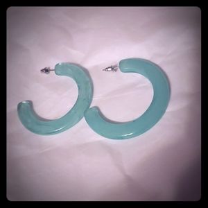 2 inch turquoise hoop earrings